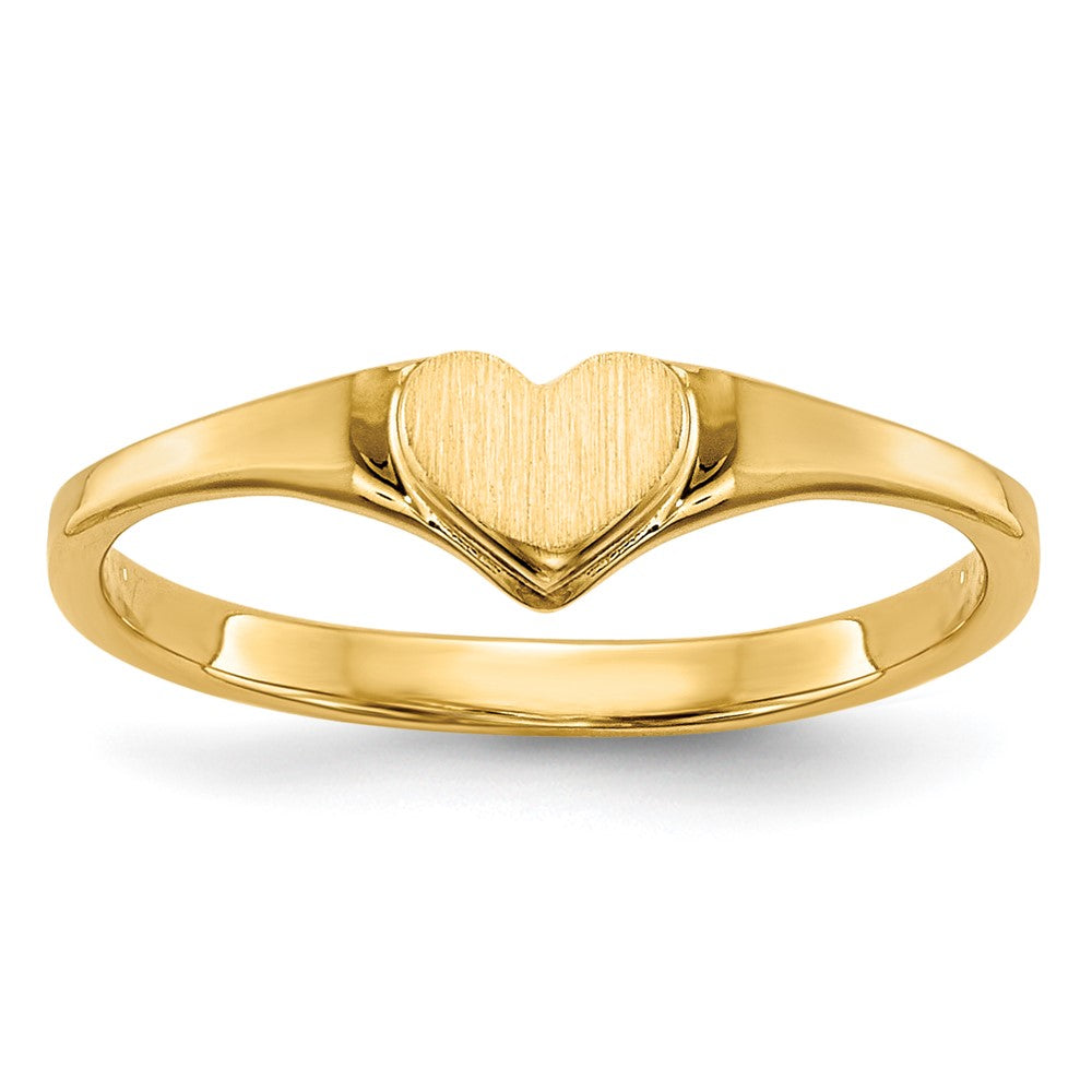 14k 4.5x Open Back Size 3 Heart Signet Ring
