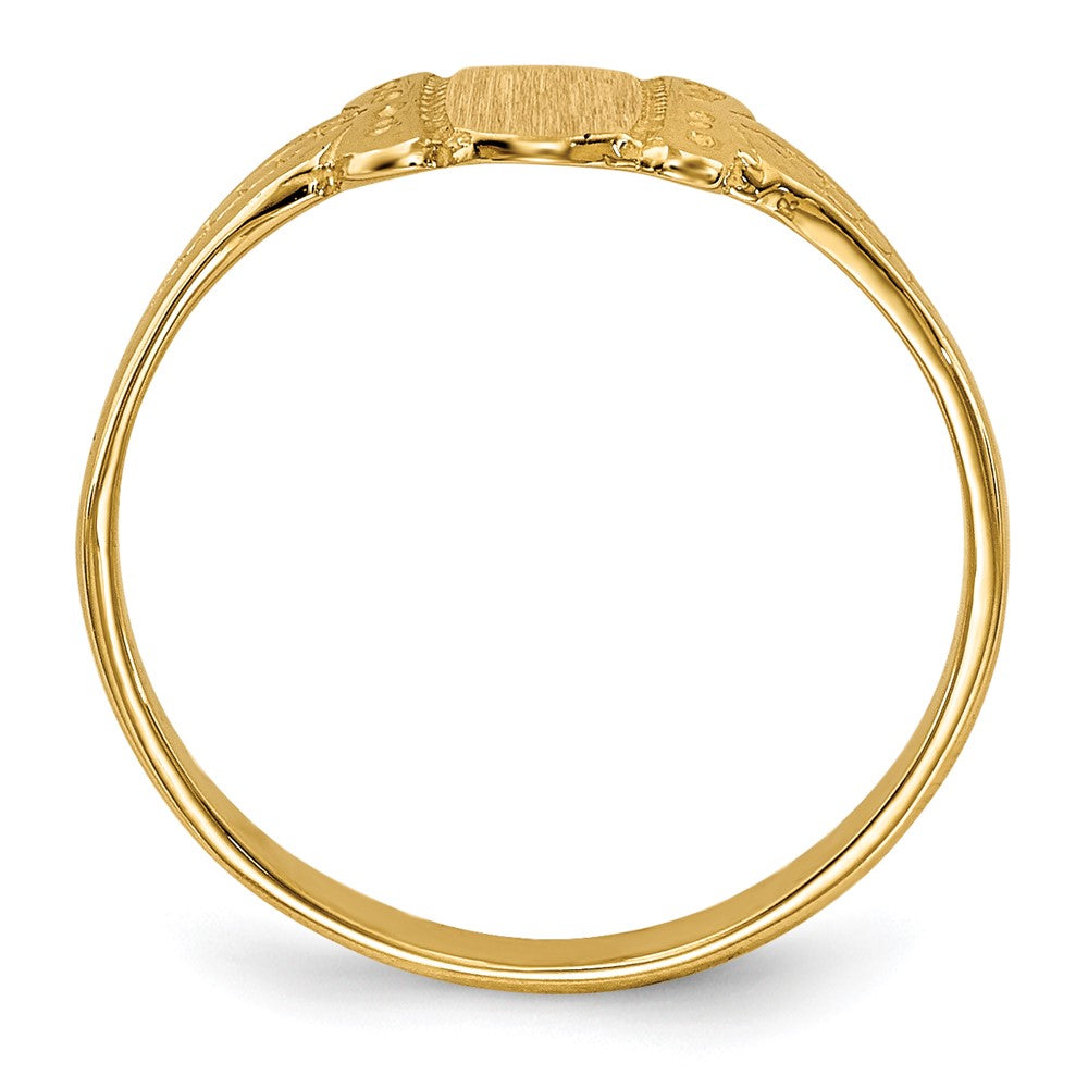 14k 3.5x Closed Back Size 3 Fancy Oval Signet Ring