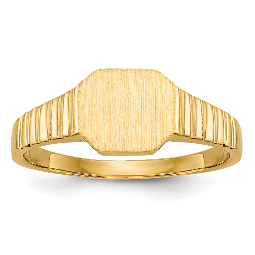 14k 7.5x Open Back Size 3.5 Octagonal Signet Ring