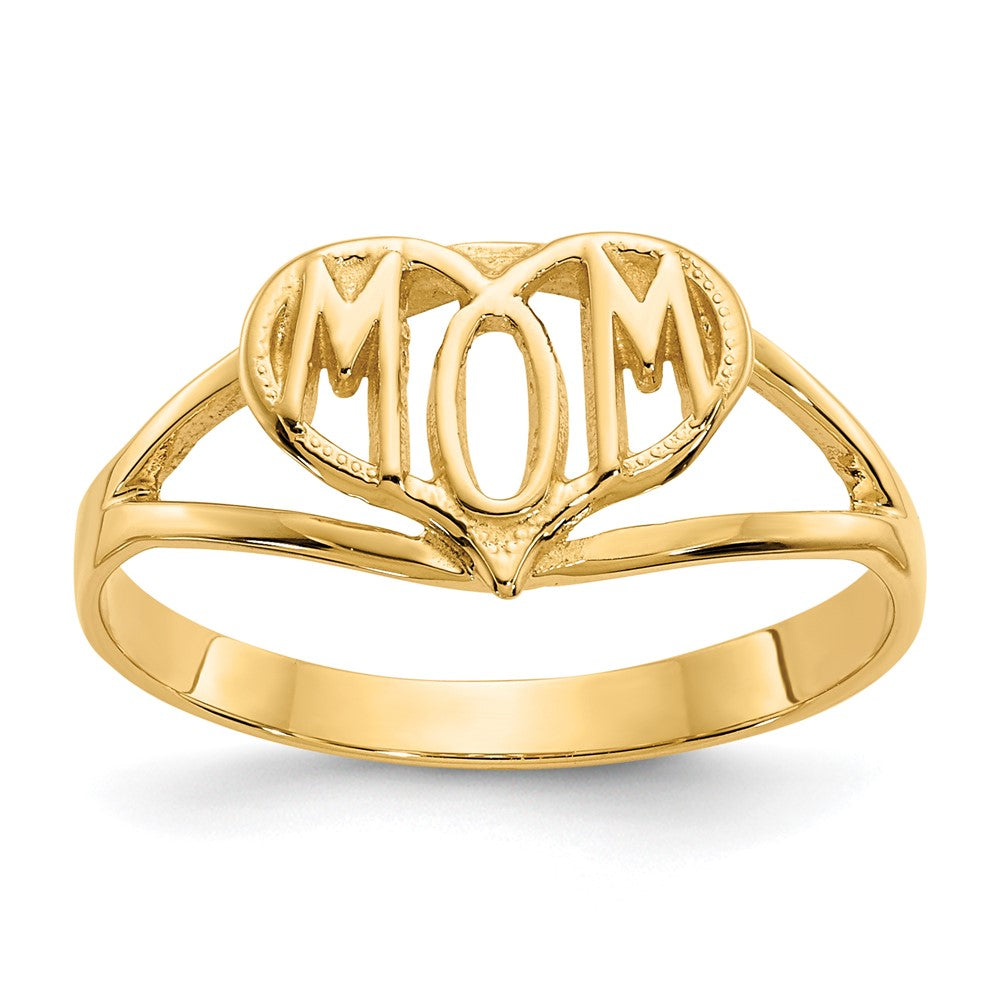14k Polished Mom Heart Ring