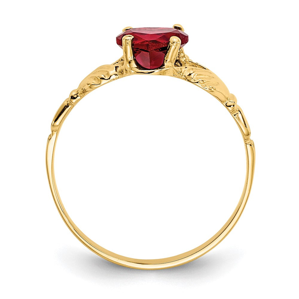 14k January CZ Birthstone Claddagh Ring