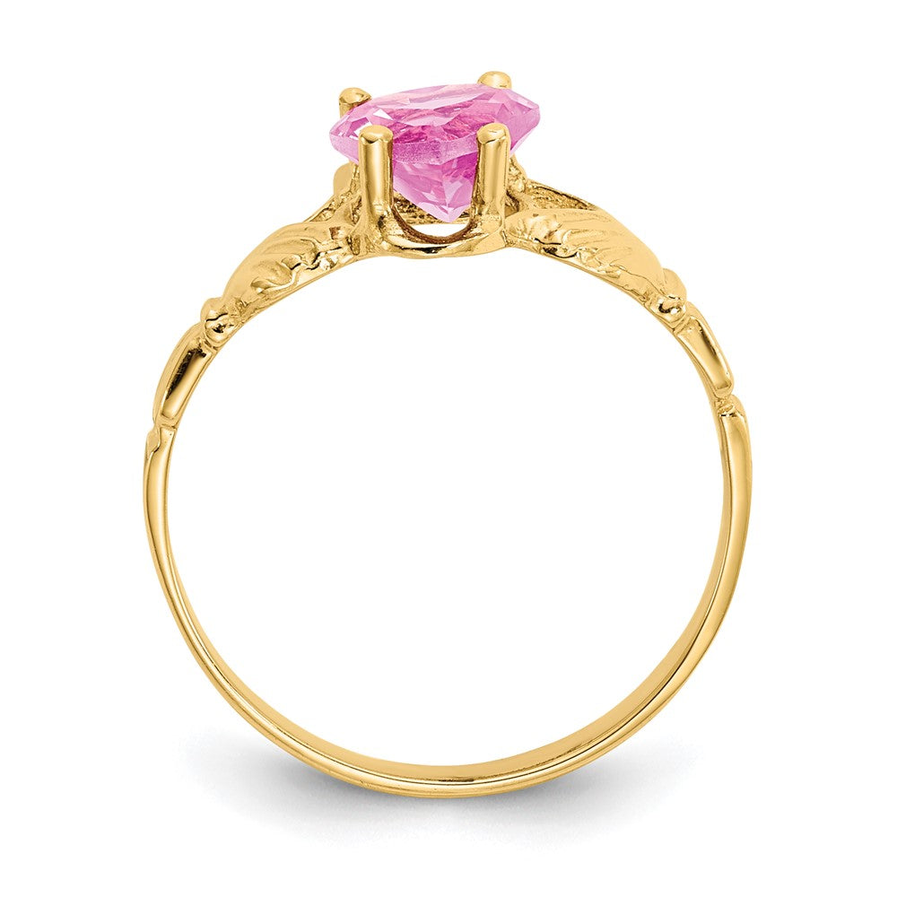 14k October CZ Birthstone Claddagh Ring