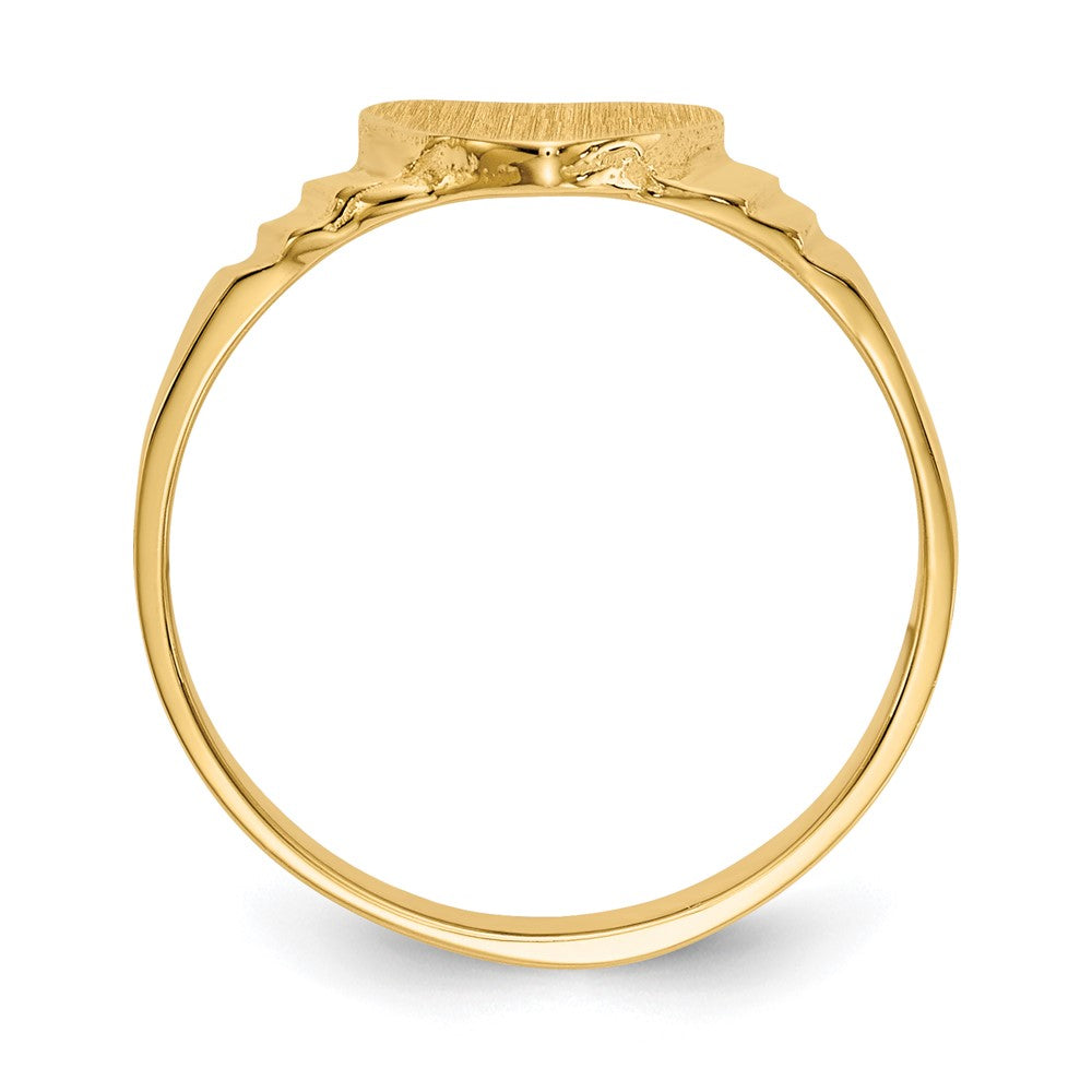 14K Satin 7.0x Closed Back Size 3.5 Childs Heart Signet Ring