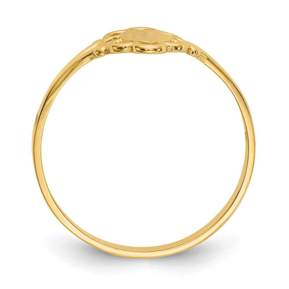 14K 3.5x Closed Back Size 4.25 Polished Center Filigree Oval Signet Ring