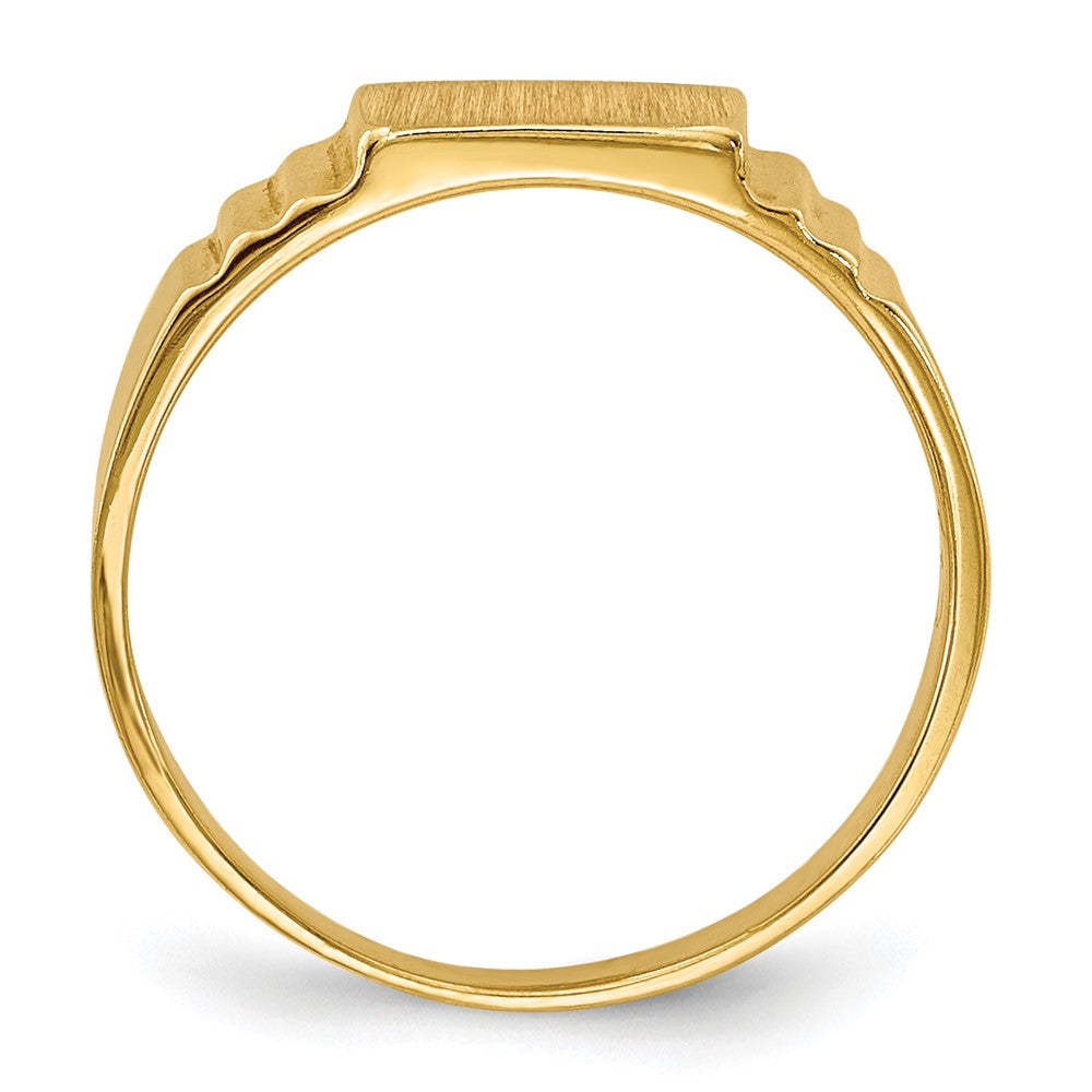 14K Satin 6.5x Closed Back Size 2.25 Rectangular Signet Ring