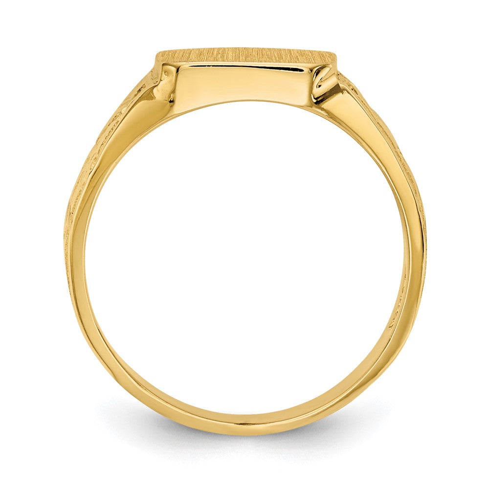 14K Polished 8.0x Closed Back Size 3.5 Square Signet Ring