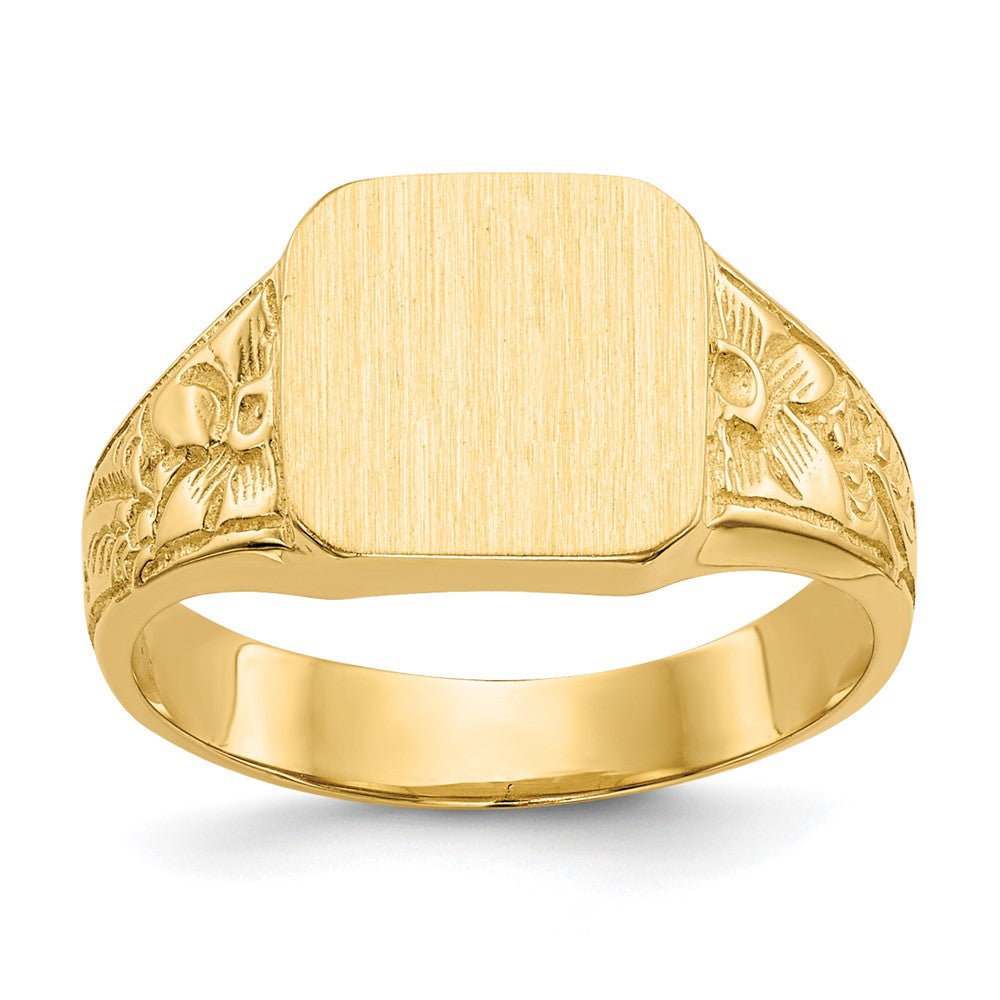 14K Square Polished Baby Signet Ring