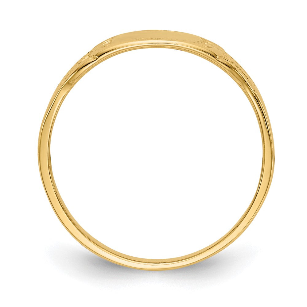 14K Polished 6.25x Closed Back Size 3.25 Baby Rectangular Signet Ring