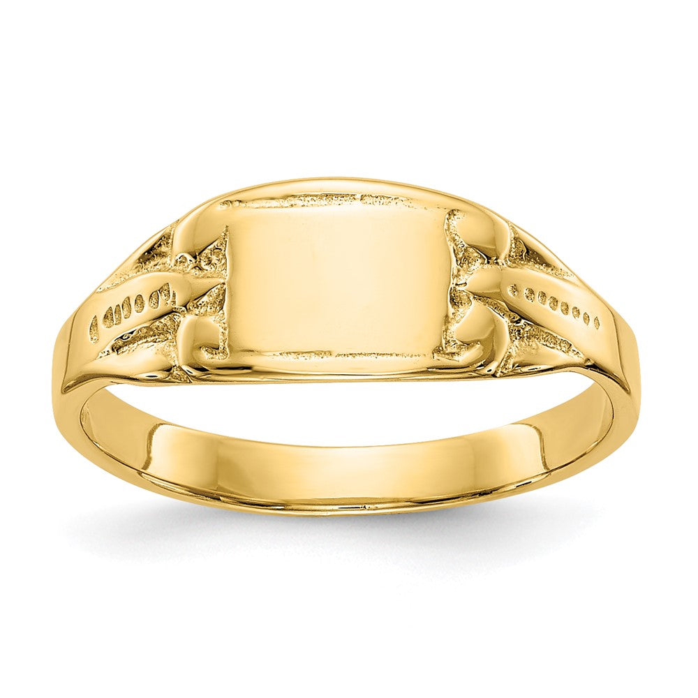 14K Polished 6.25x Closed Back Size 3.25 Baby Rectangular Signet Ring