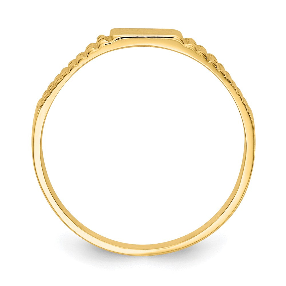 14K Polished 4.5x Closed Back Size 3.25 Rectangular Signet Ring
