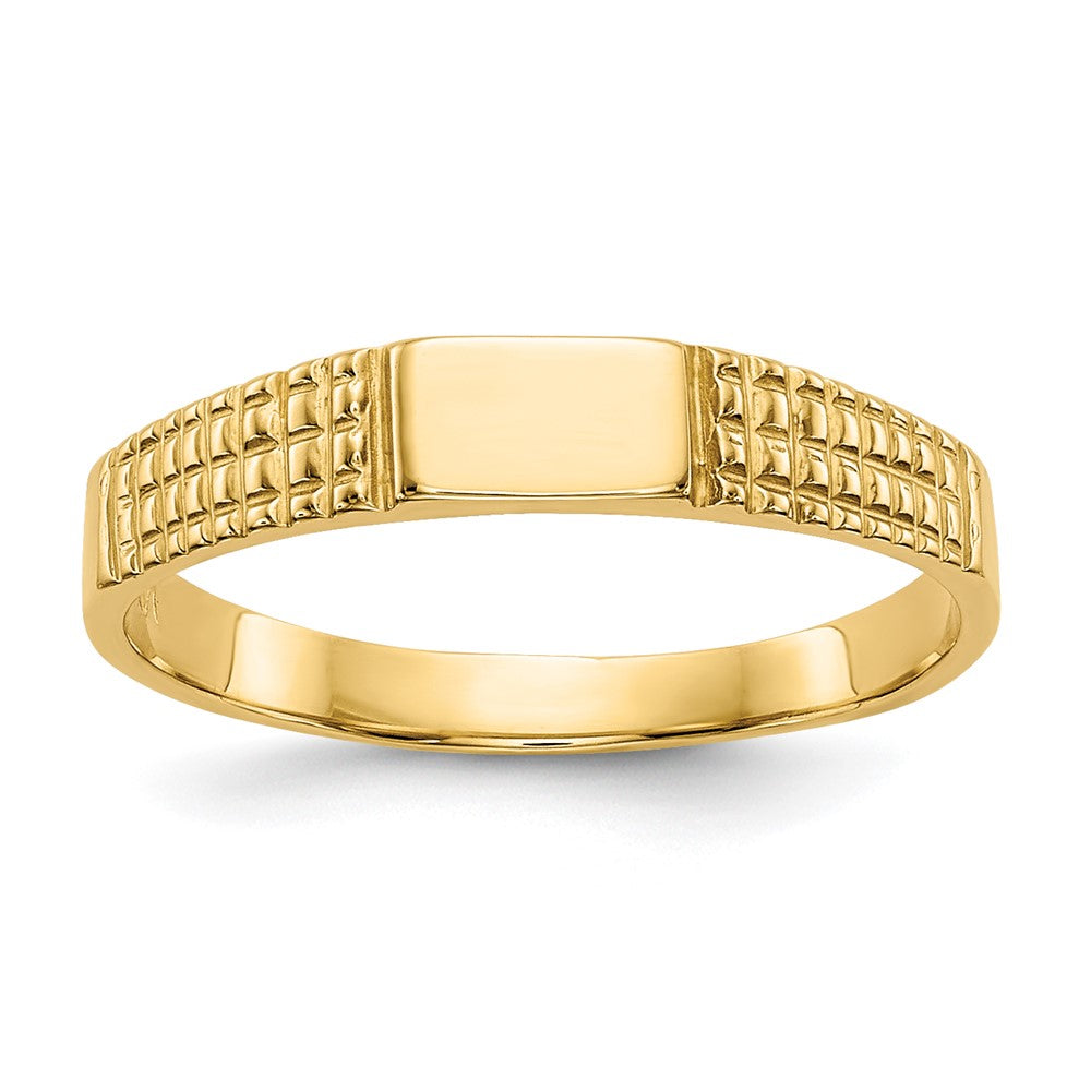 14K Polished 4.5x Closed Back Size 3.25 Rectangular Signet Ring