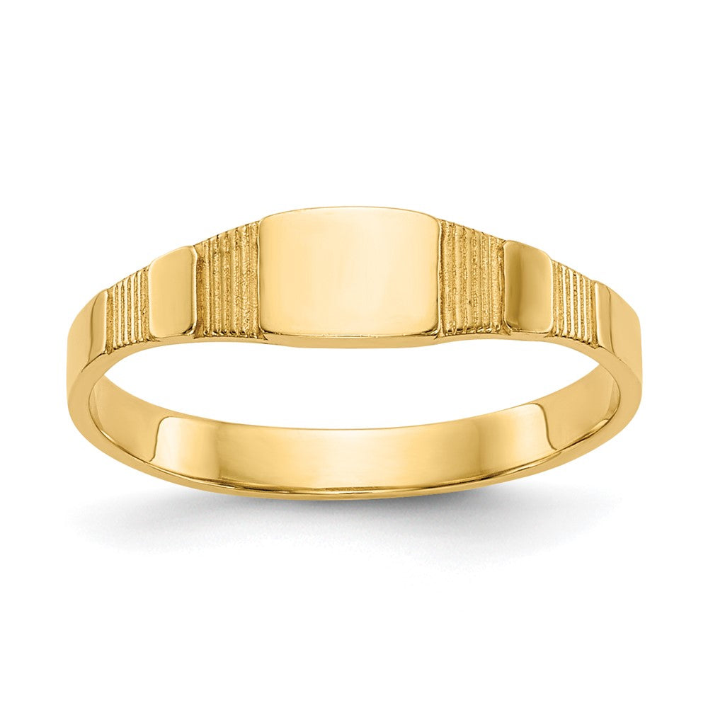 14K Polished 4.5x Closed Back Size 1.75 Square Signet Ring