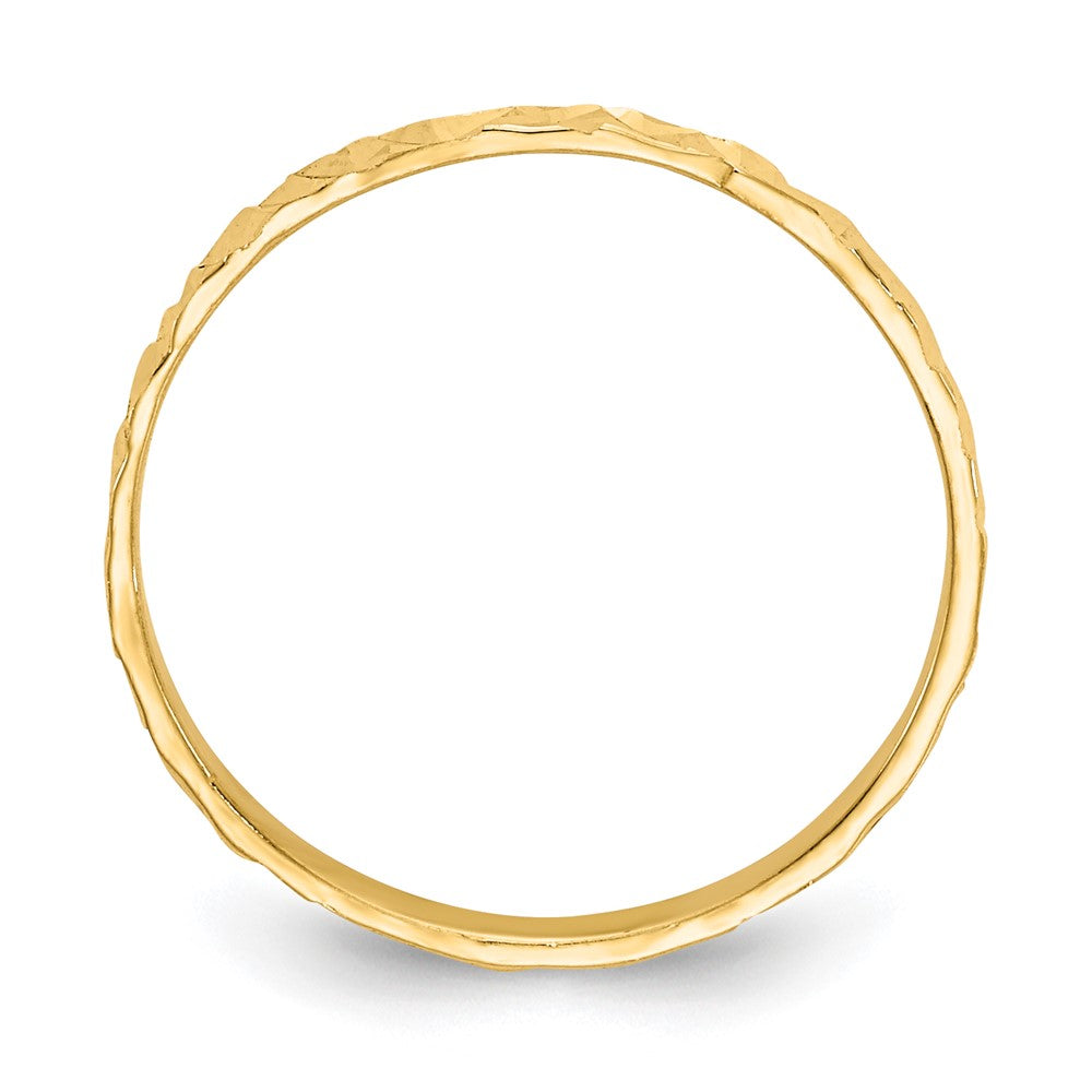 14K Diamond-cut Design Flat Band Size 3 Baby / Childs Ring