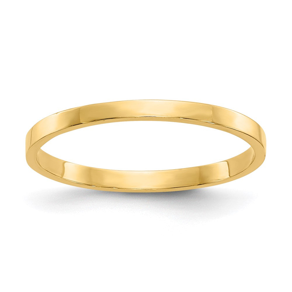 14K High Polished Flat Band Size 3 Ring