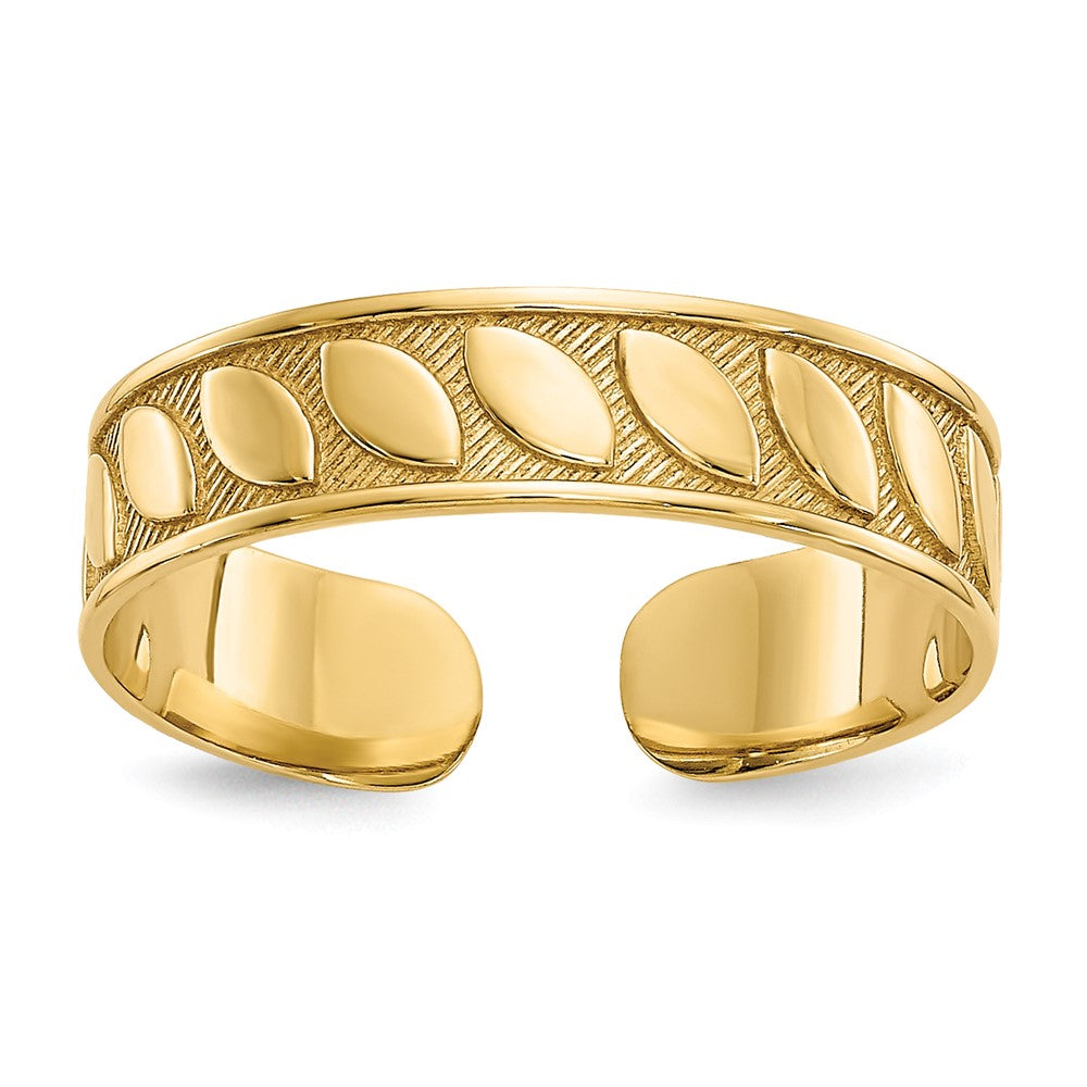14k Leaf Design Toe Ring