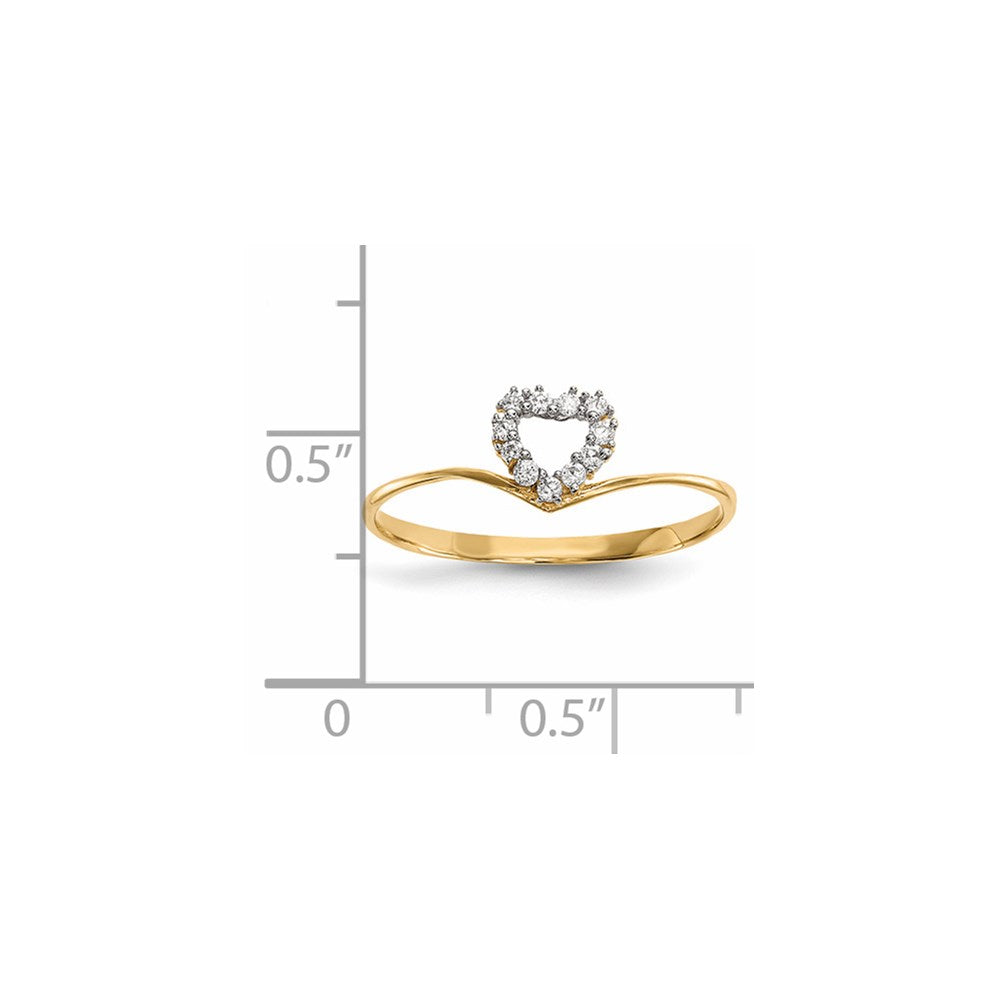 14k CZ Heart Ring