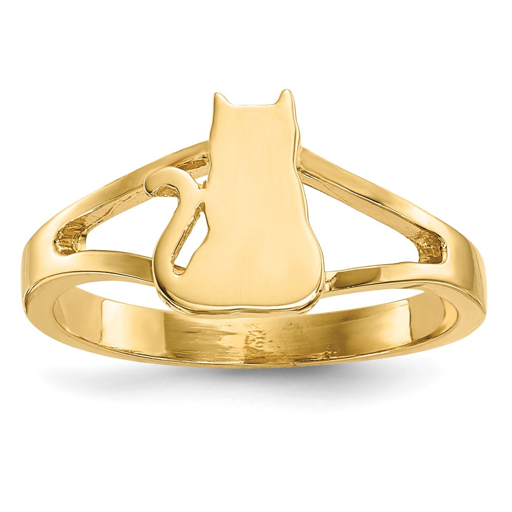 14k Polished Cat Ring