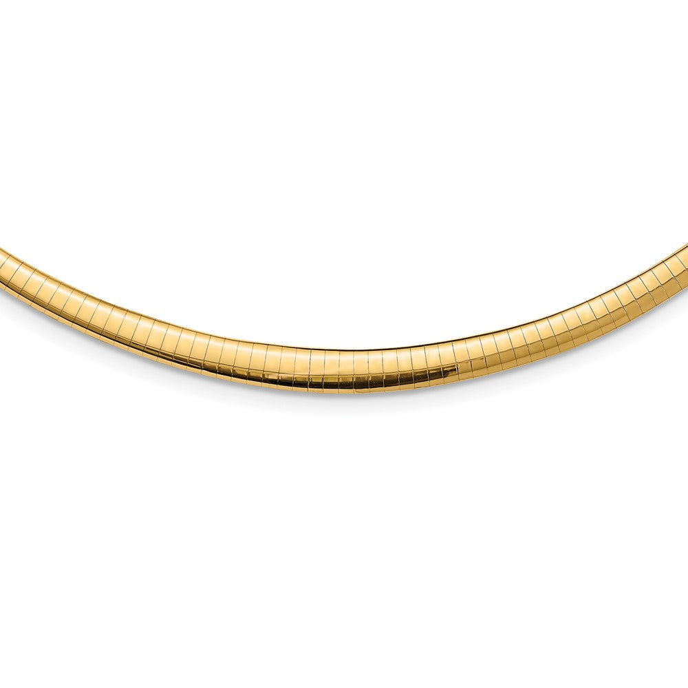 14k with White Rhodium 3.00- Graduated Reversible Omega Necklace