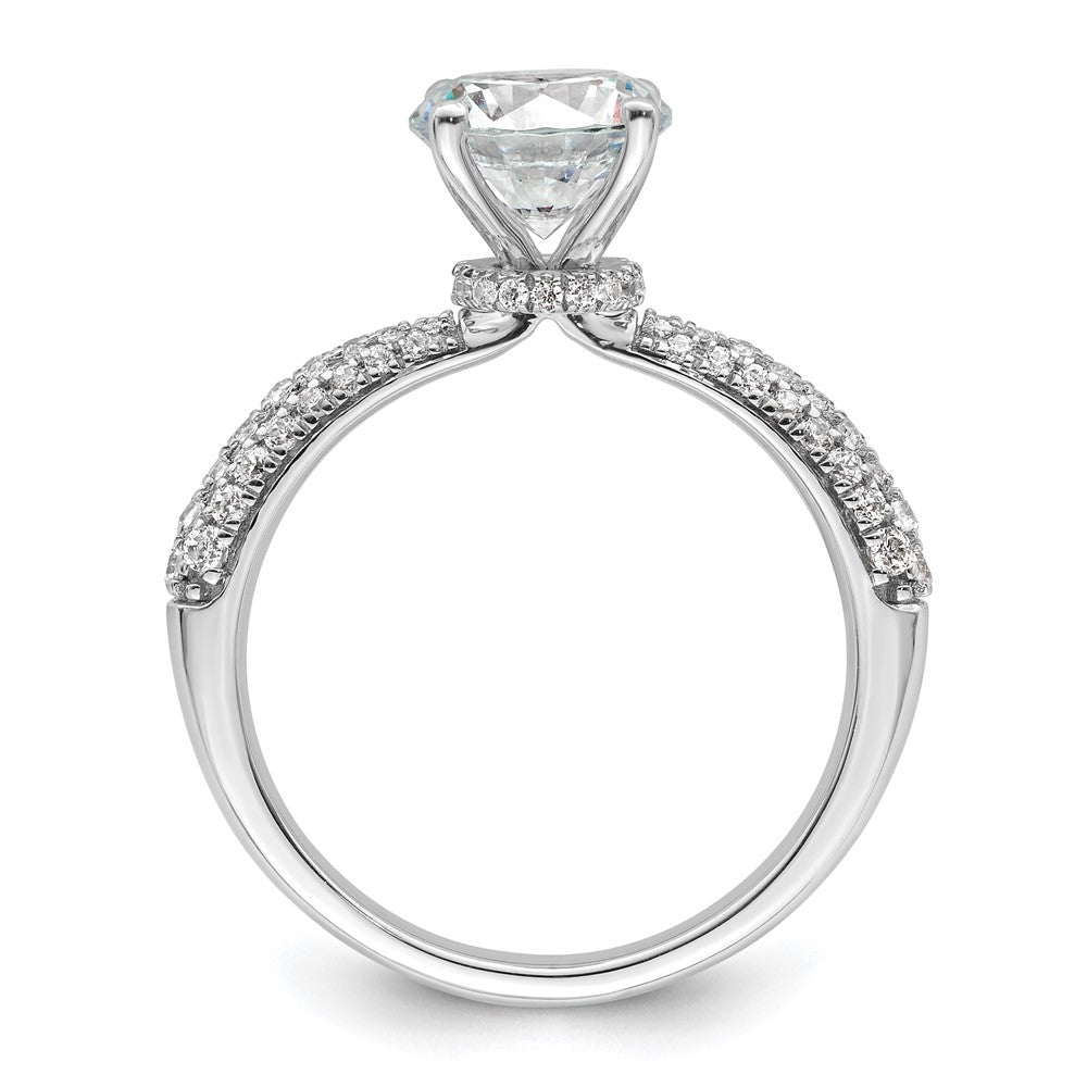 14K White Gold Diamond Semi-Mount Hidden Halo Engagement Ring