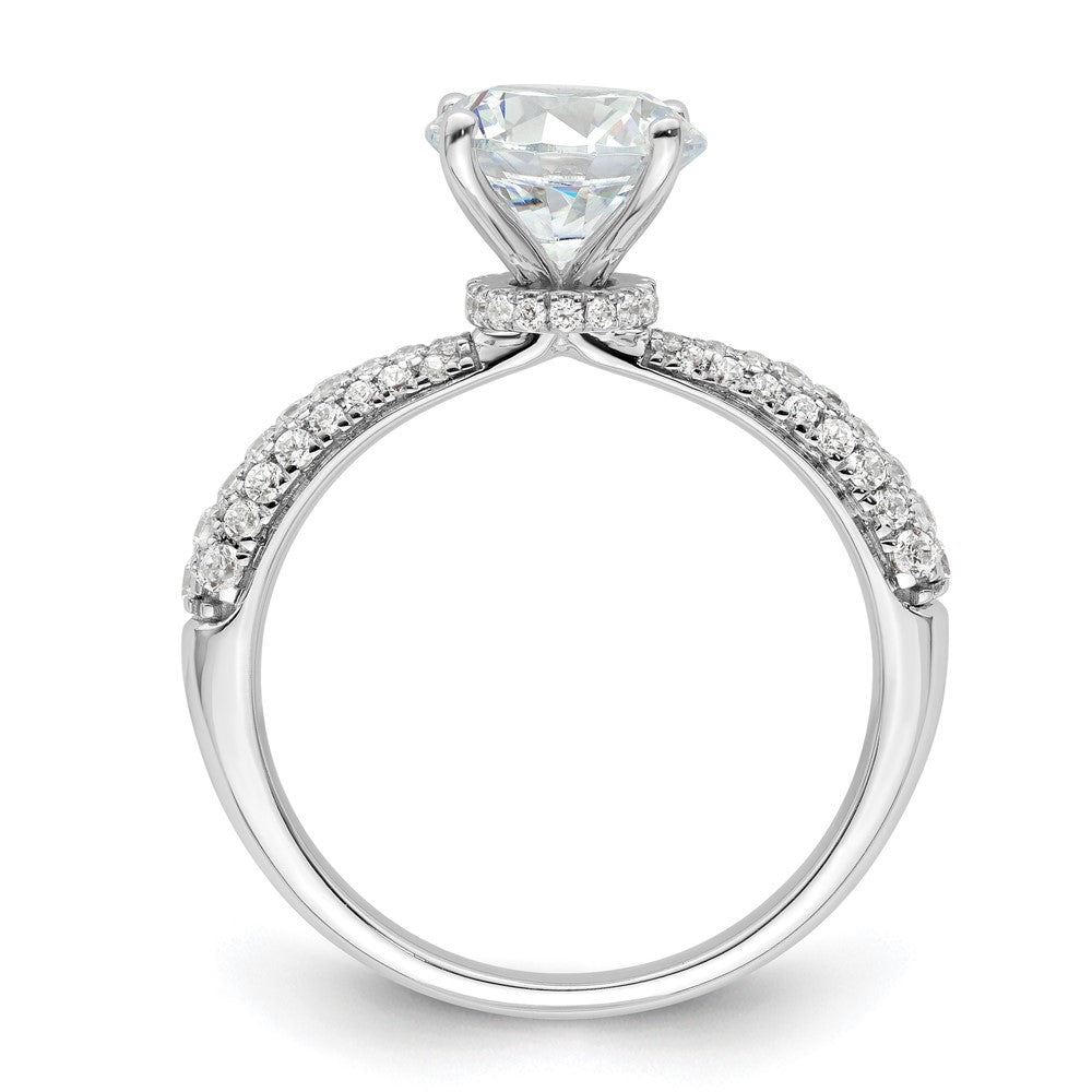 14K White Gold Diamond Semi-Mount Hidden Halo Engagement Ring