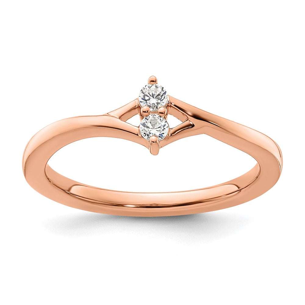 14K Rose Gold Diamond Complete Promise/Engagement Ring