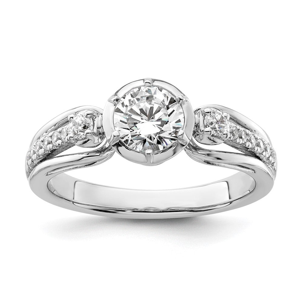 14K White Gold Diamond Semi-Mount Engagement Ring