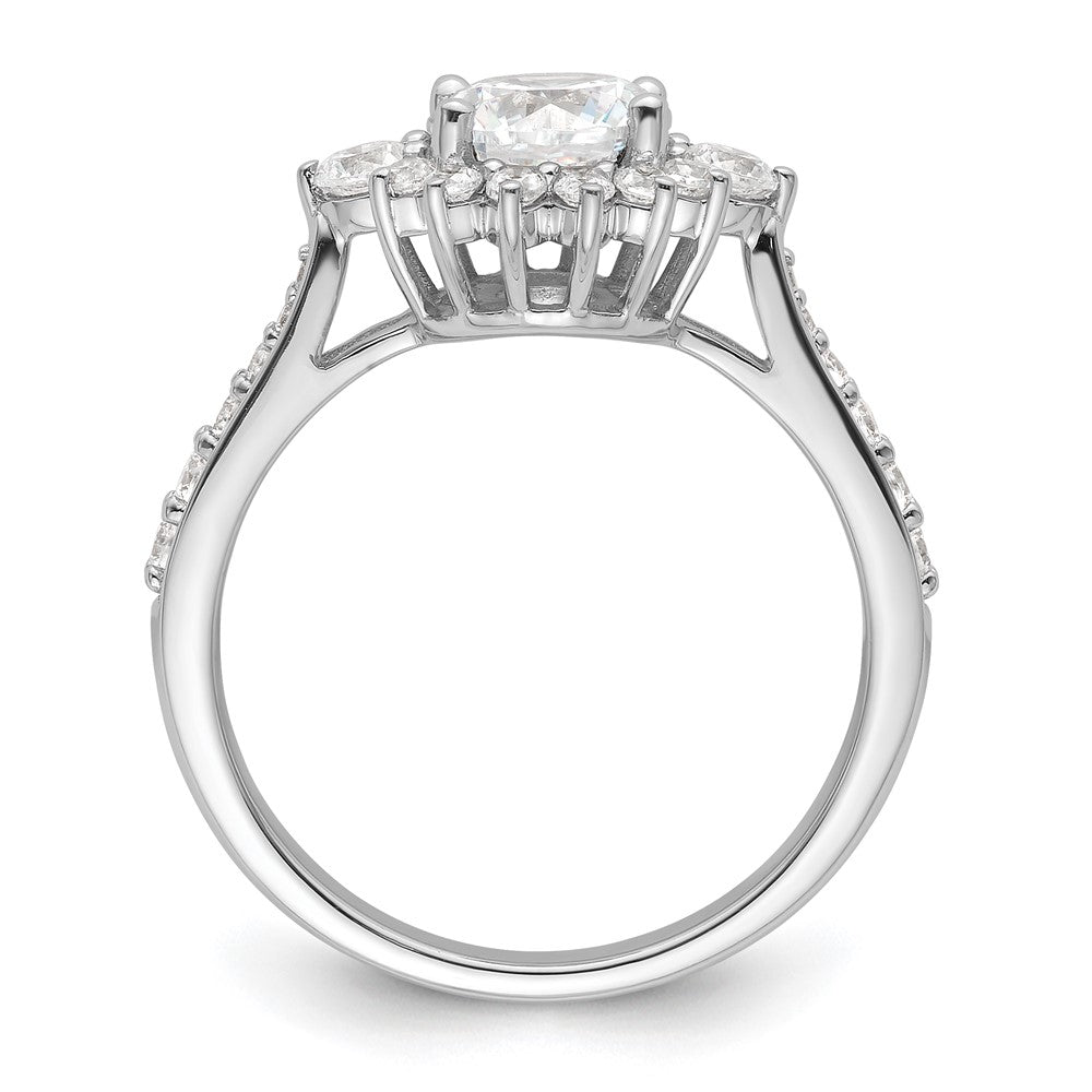 14k White Gold Round Halo Diamond Semi-Mount Engagement Ring