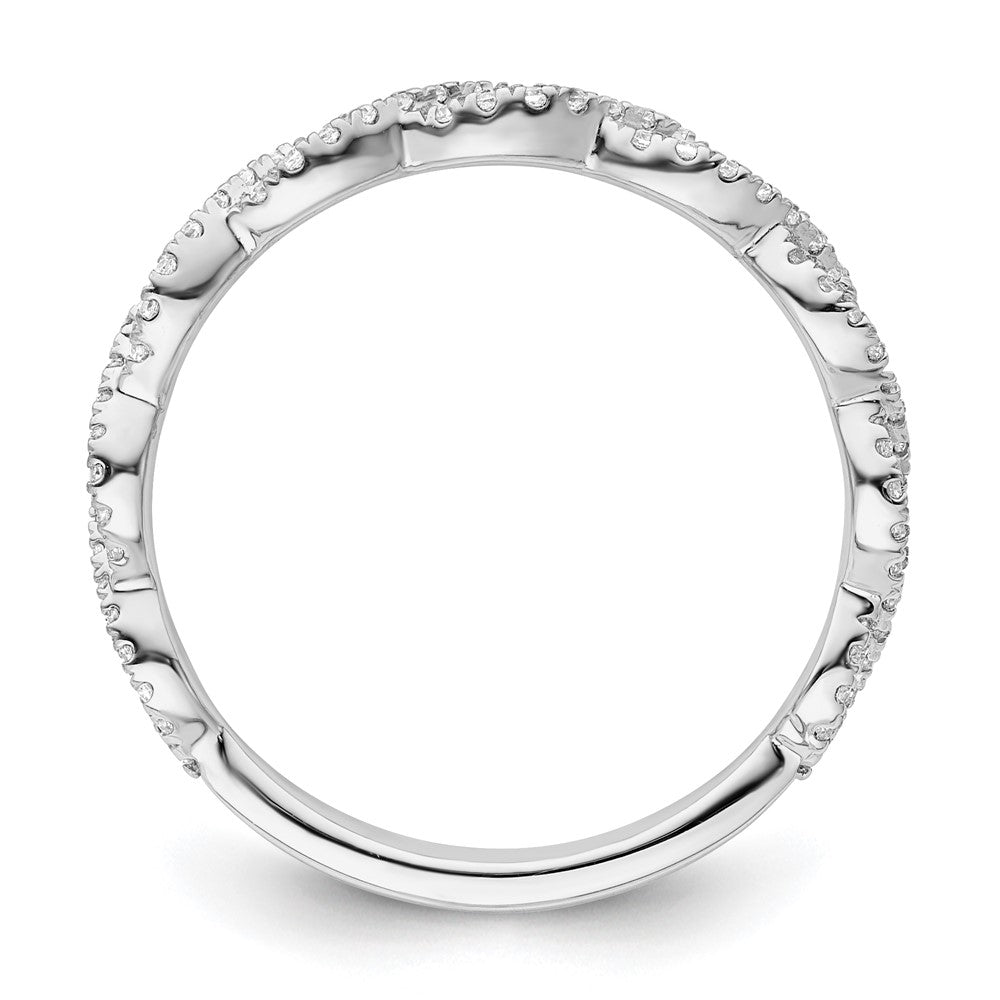 14k White Gold Twisted Diamond Wedding Band