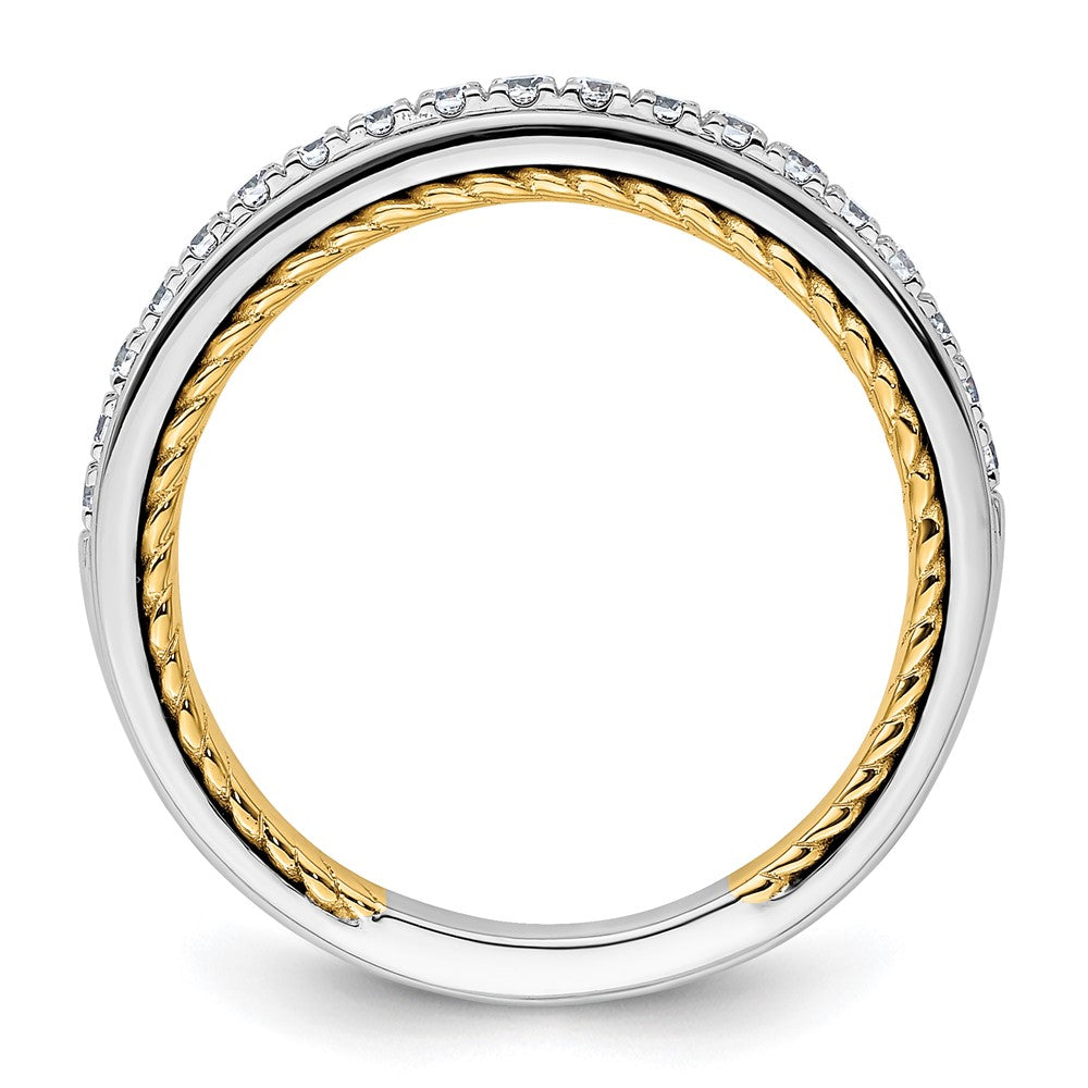 14k Two-tone Diamond Wedding Band