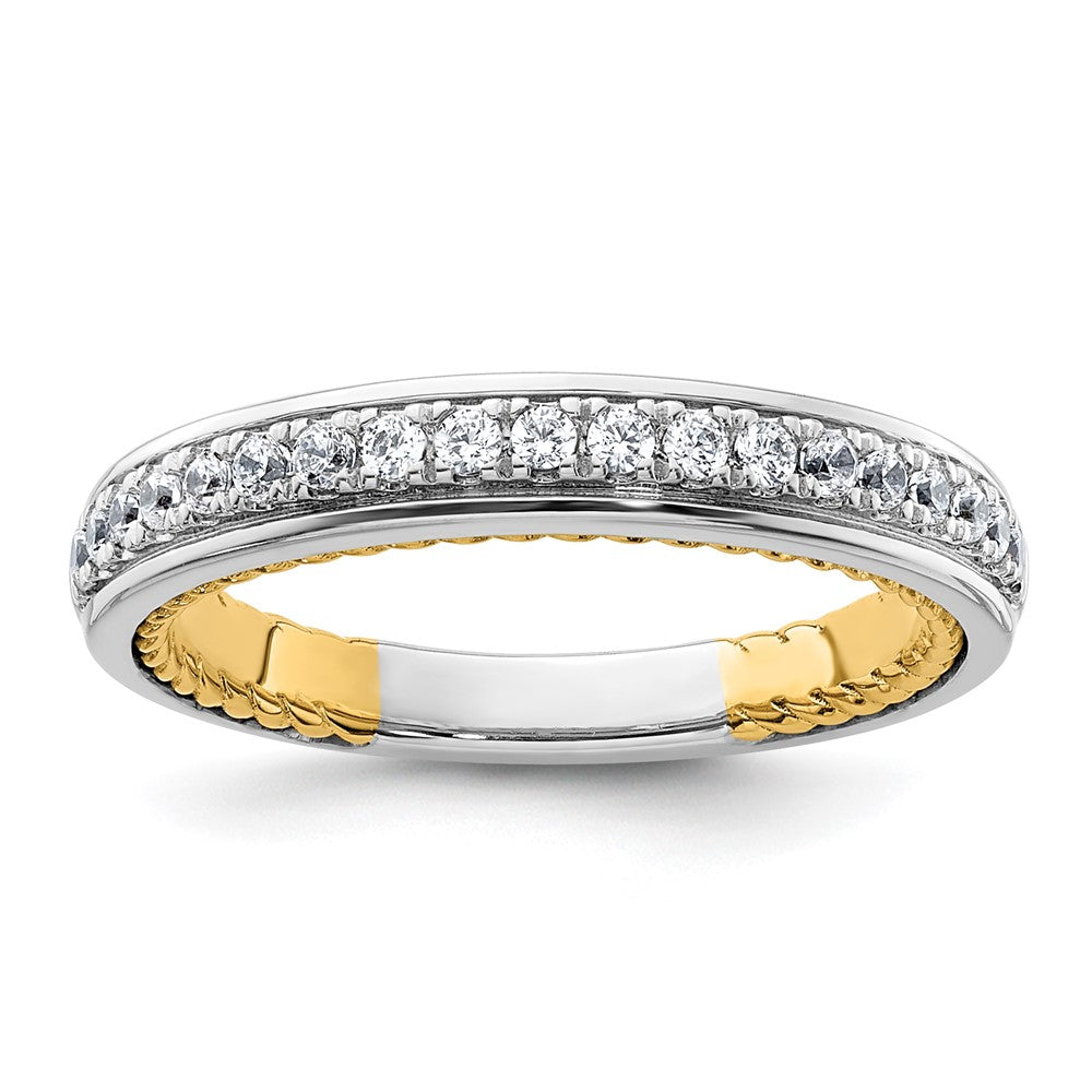 14k Two-tone Diamond Wedding Band