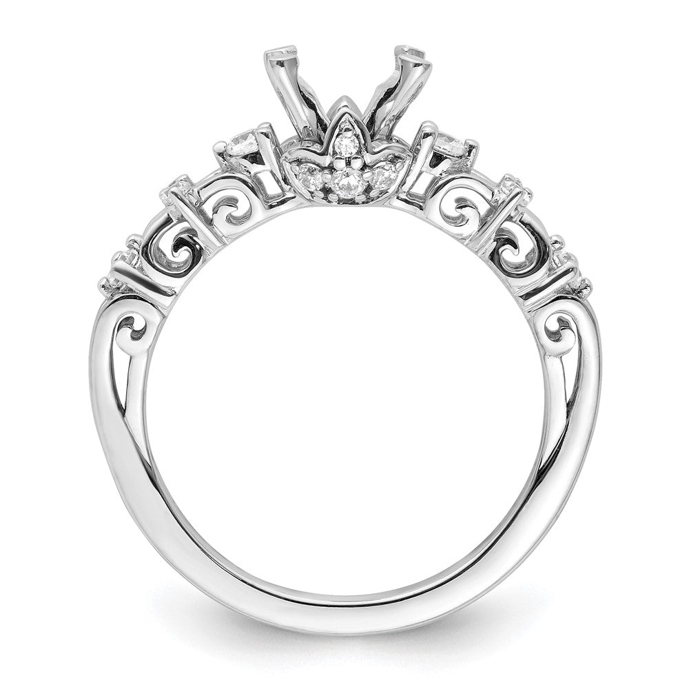 14k White Gold Diamond Semi-Mount Peg Set Engagement Ring