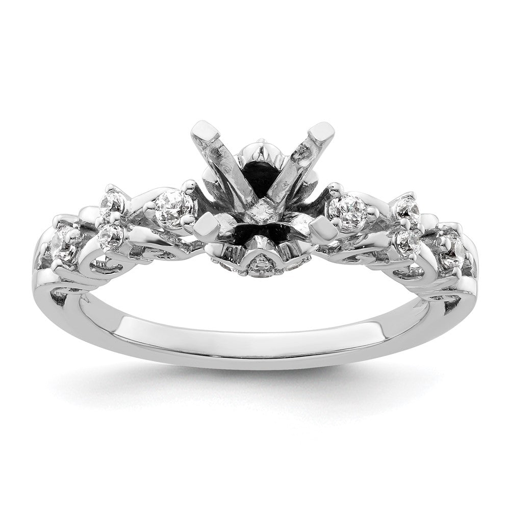 14k White Gold Diamond Semi-Mount Peg Set Engagement Ring