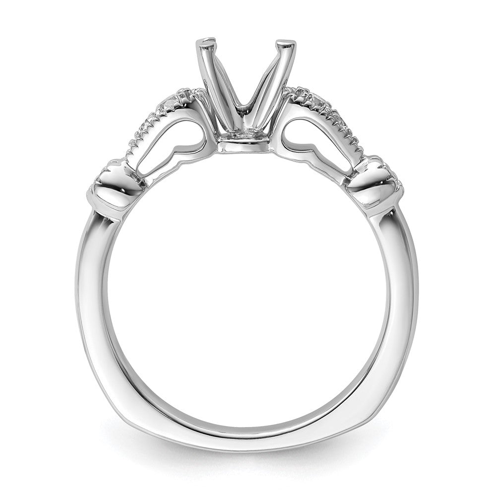 14k White Gold Diamond Semi-Mount Peg Set Engagement Ring