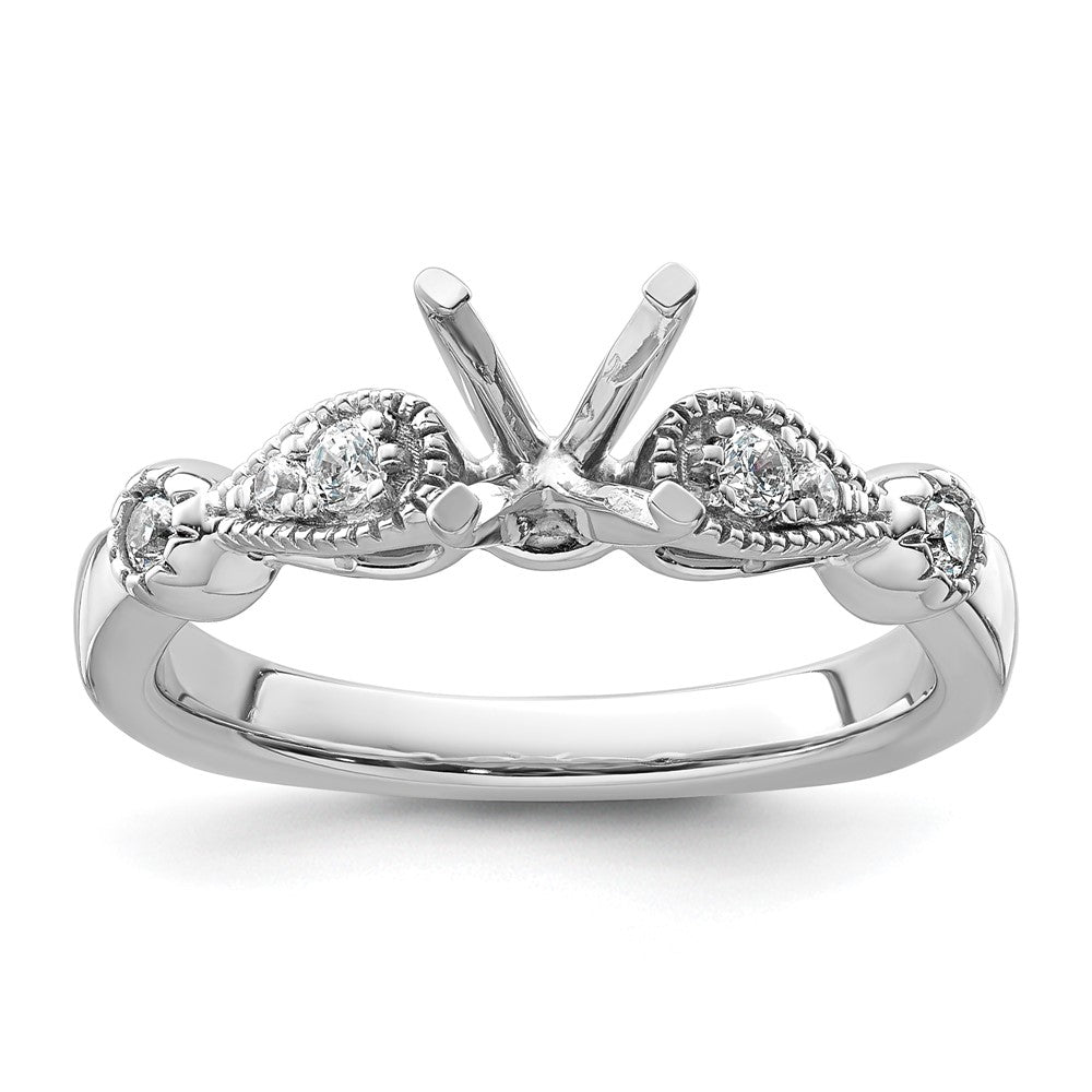 14k White Gold Diamond Semi-Mount Peg Set Engagement Ring