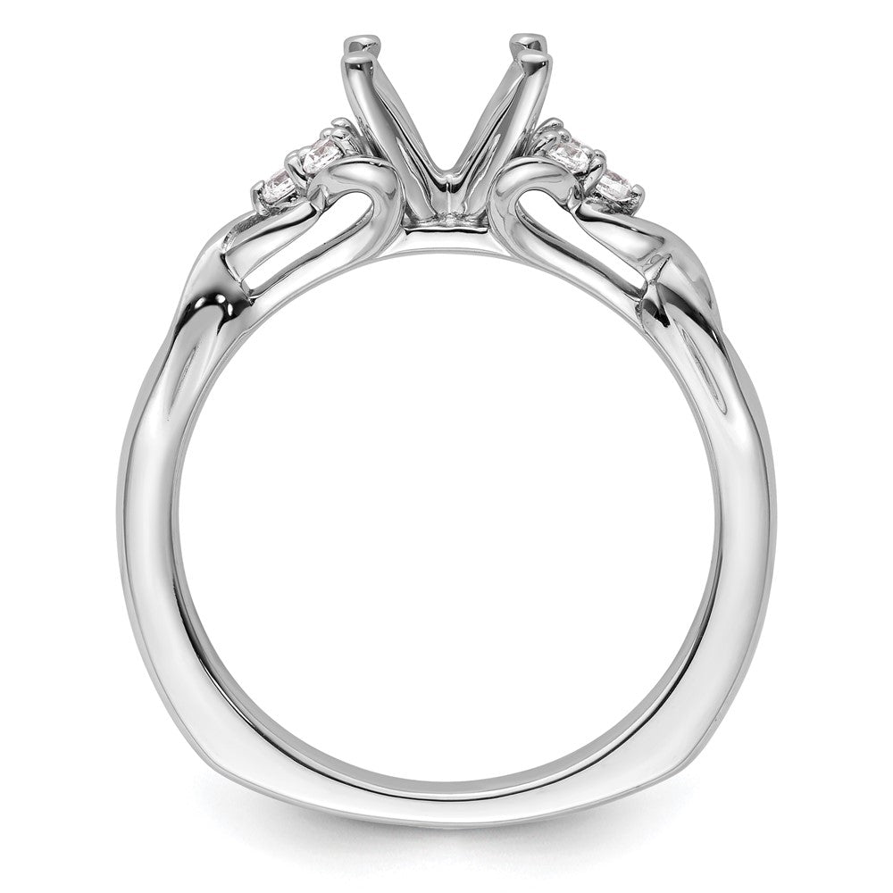 14k White Gold Diamond Semi-Mount Peg Set Twisted Engagement Ring