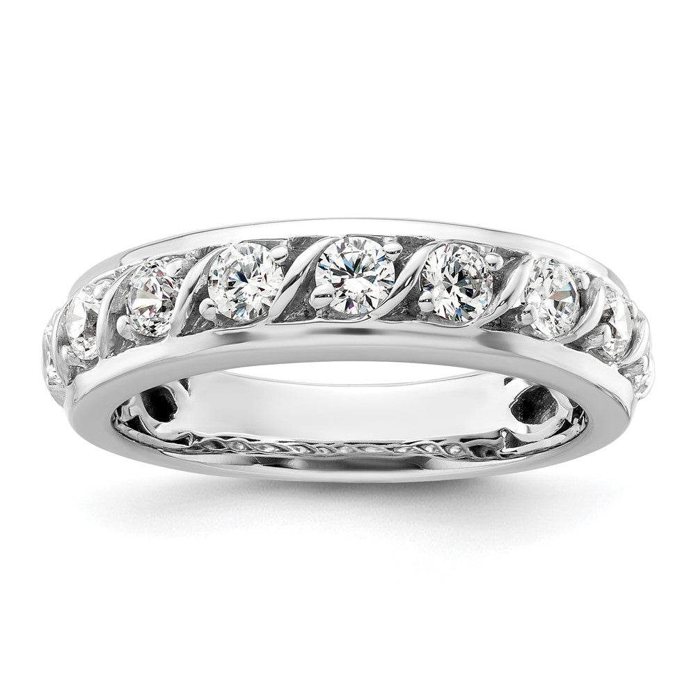 14k White Gold Diamond Wedding Band