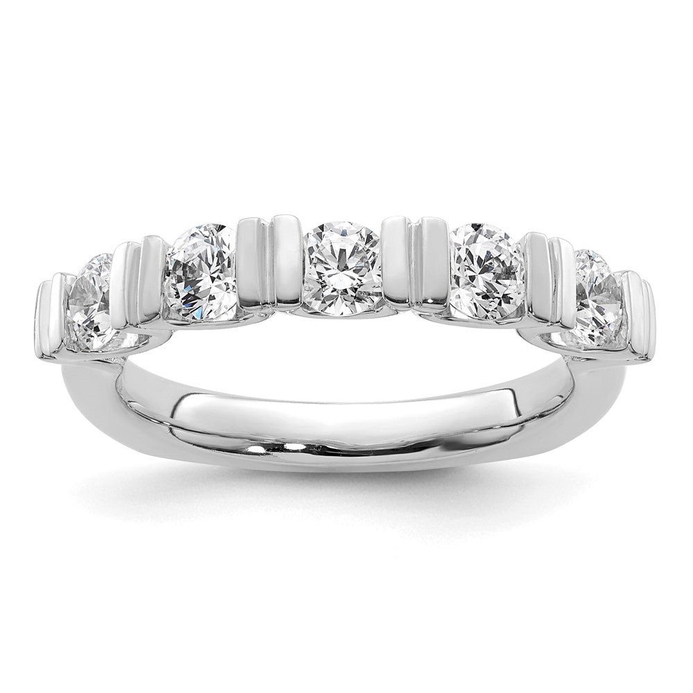 14k White Gold Diamond Tension Set Wedding Band