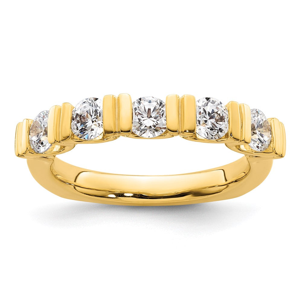 14k Diamond Tension Set Wedding Band