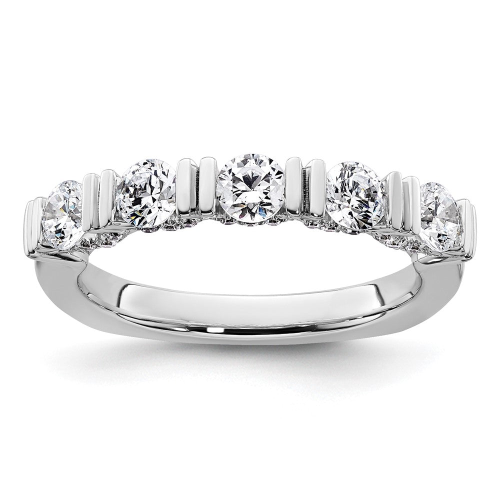 14k White Gold Diamond Tension Set Wedding Band