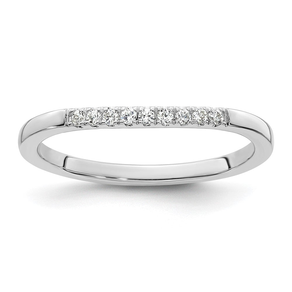 14k White Gold Diamond Wedding Band