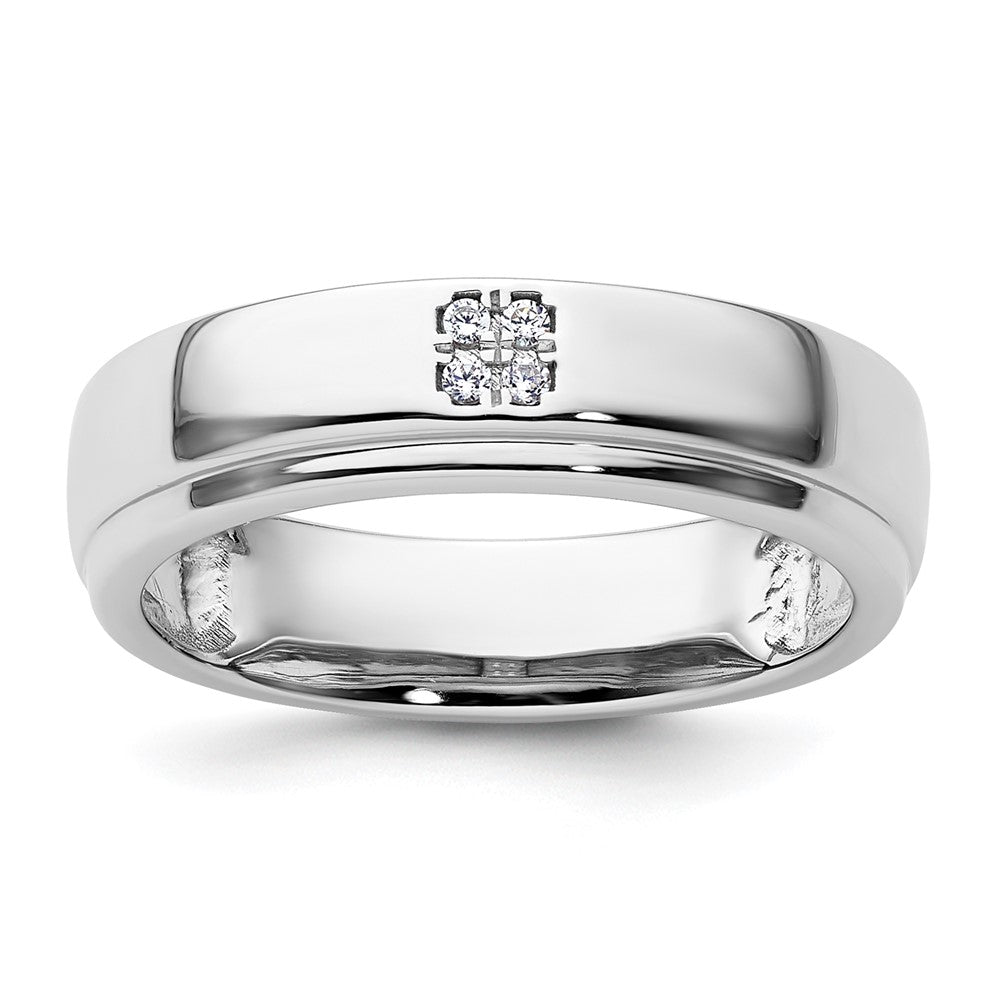 14k White Gold Diamond Womens Complete Wedding Band