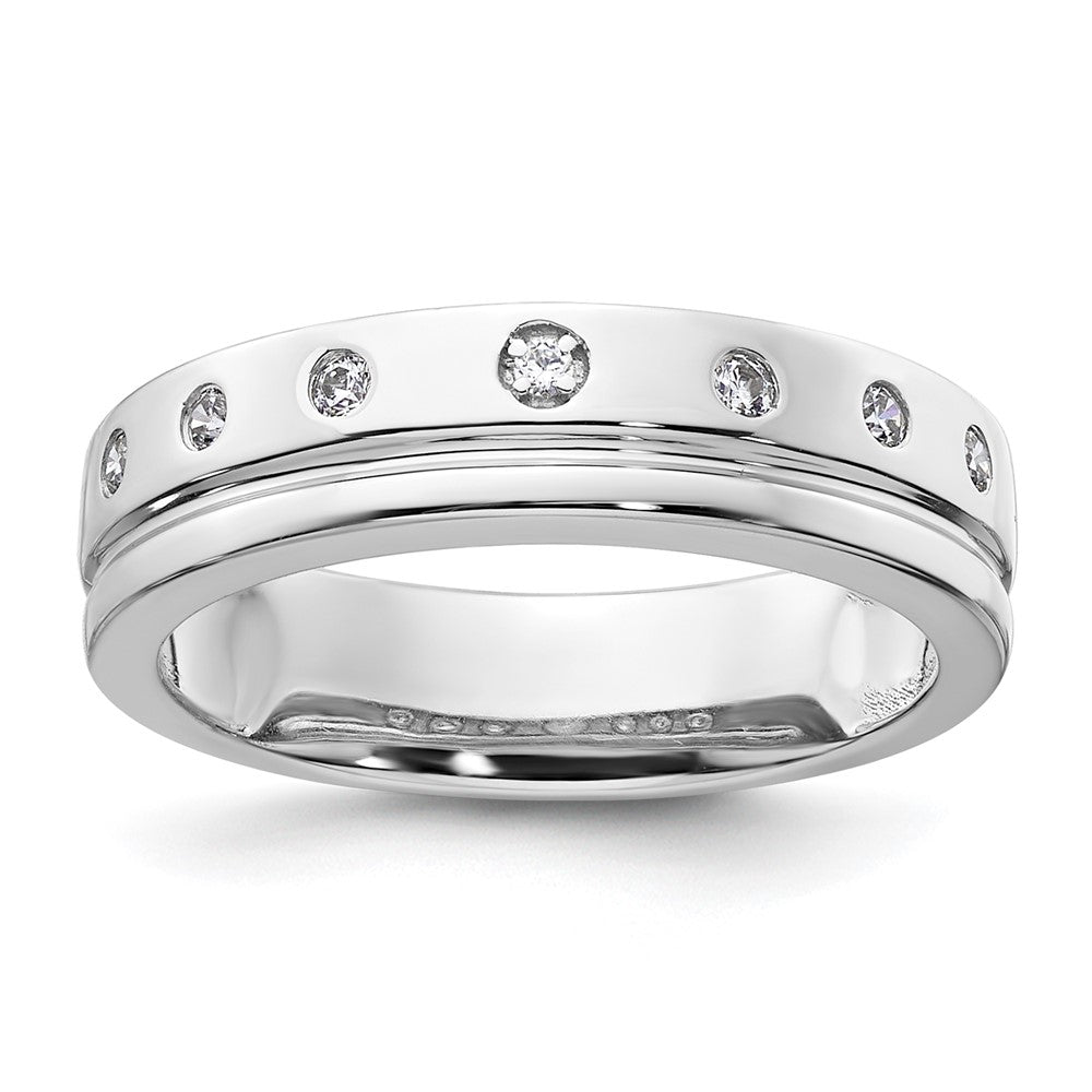 14k White Gold Diamond Womens Complete Wedding Band