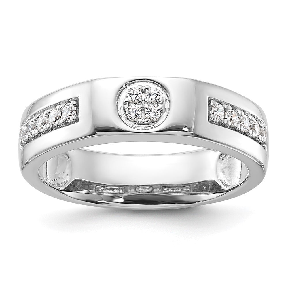 14k White Gold Diamond Womens Complete Wedding Band