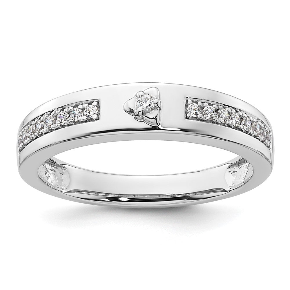 14k White Gold Diamond Mens Complete Wedding Band