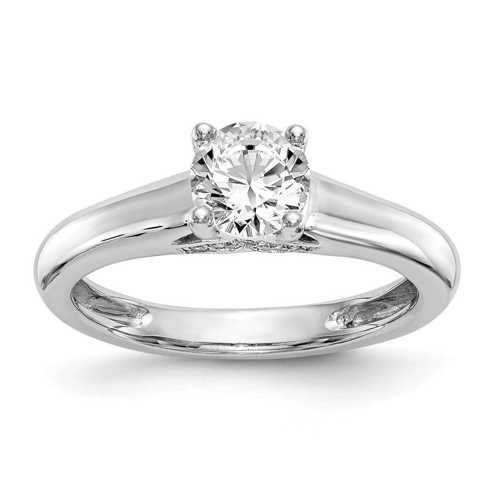 14kw Round Solitaire Diamond Semi-mount Engagement Ring