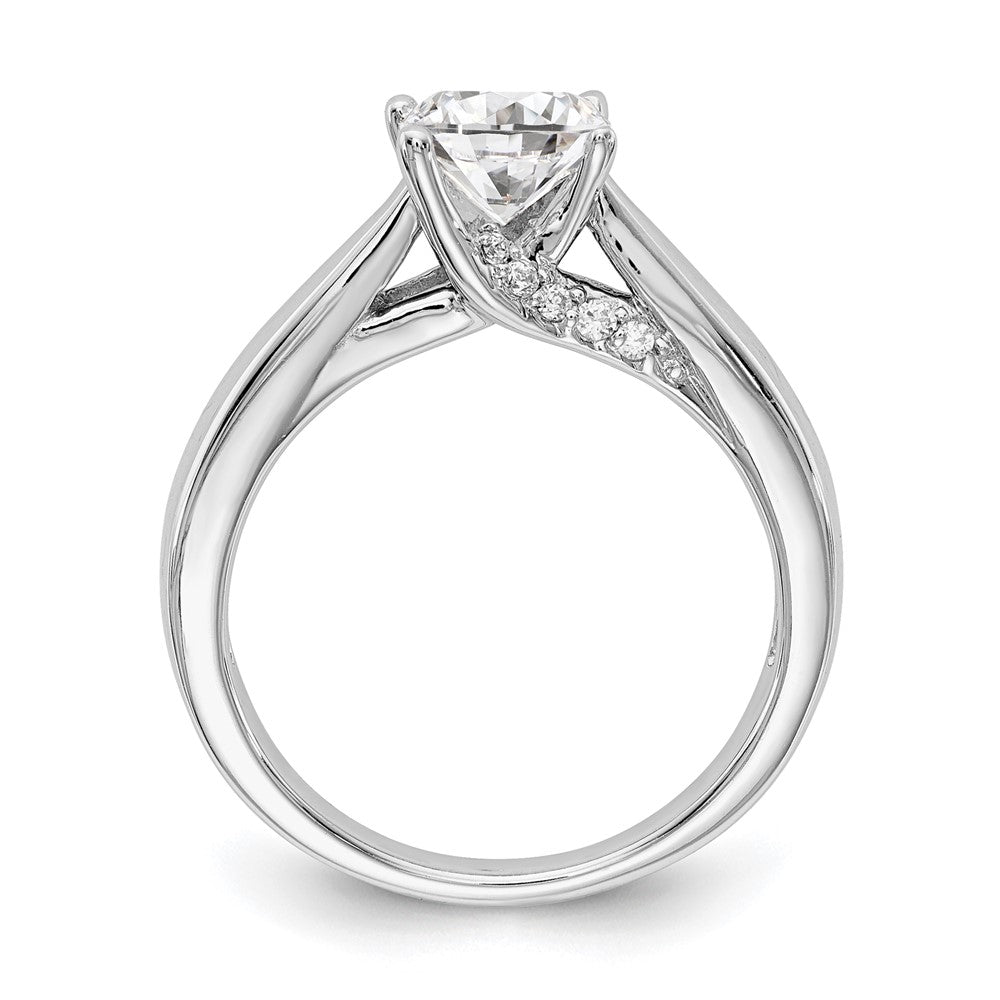 14k White Gold (Holds 1 carat () Round) 4-Prong with 1/15 carat Diamond Semi-Mount Engagement Ring