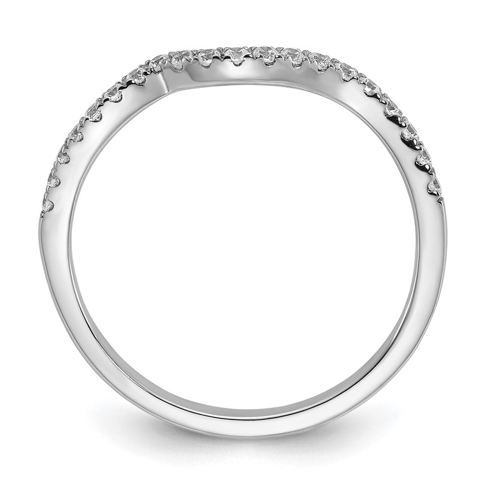 14k White Gold 1/5 carat Diamond Contoured Complete Wedding Band