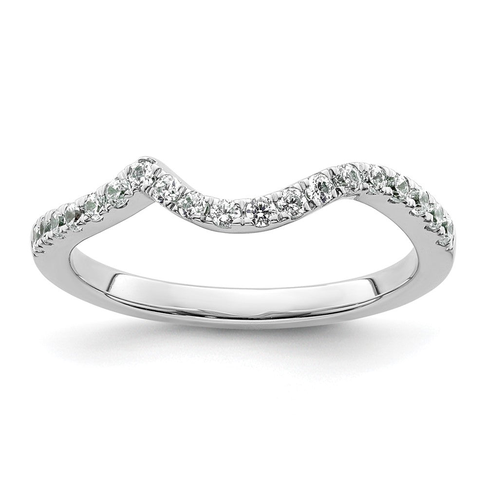 14k White Gold 1/3 carat Diamond Contoured Complete Wedding Band