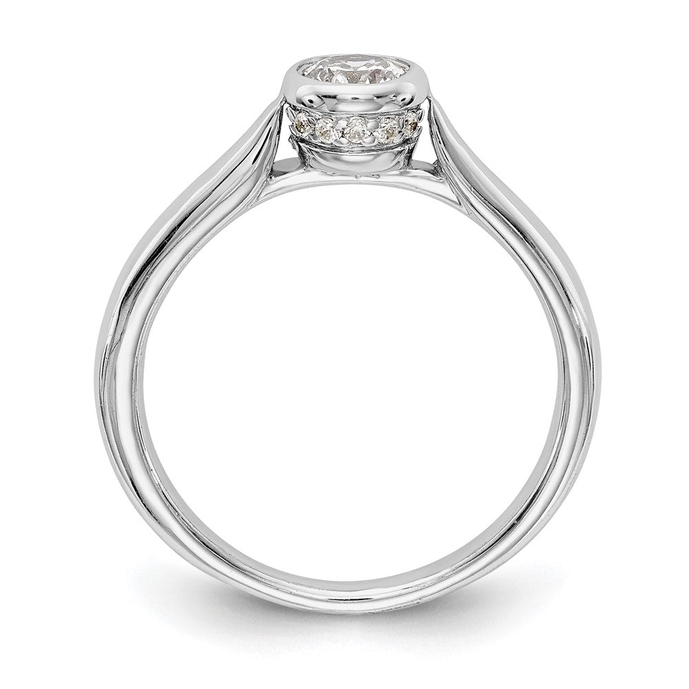 14kw Round Bezel Set Solitaire Diamond Semi-mount Engagement Ring