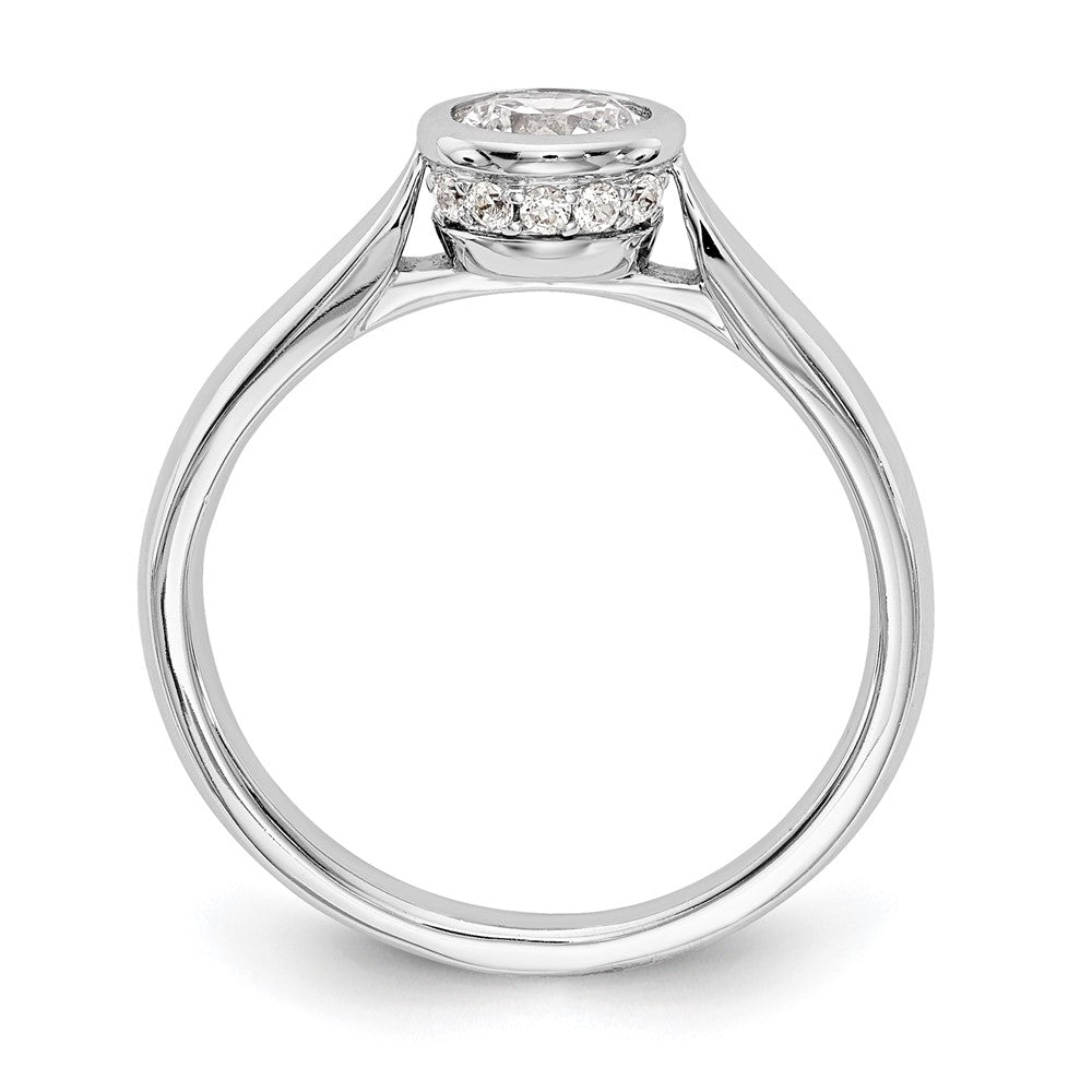 14kw Round Bezel Set Solitaire Diamond Semi-mount Engagement Ring